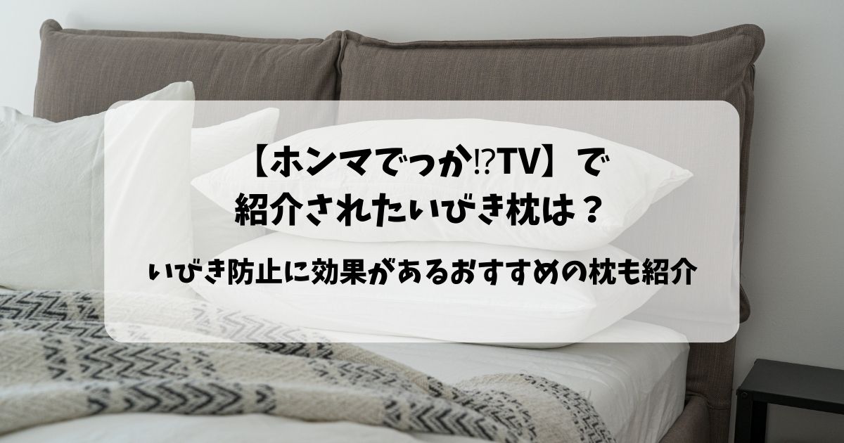 ホンマでっかTVで紹介されたいびき枕は？いびき防止に効果があるおすすめの枕も紹介